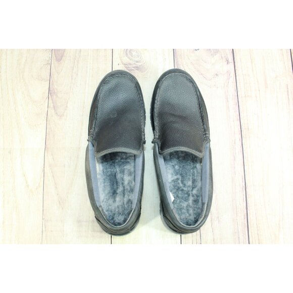 LL Bean All Week Slipper Mocs Shearling Lined Black Leather Size 11 M - Picture 8 of 9